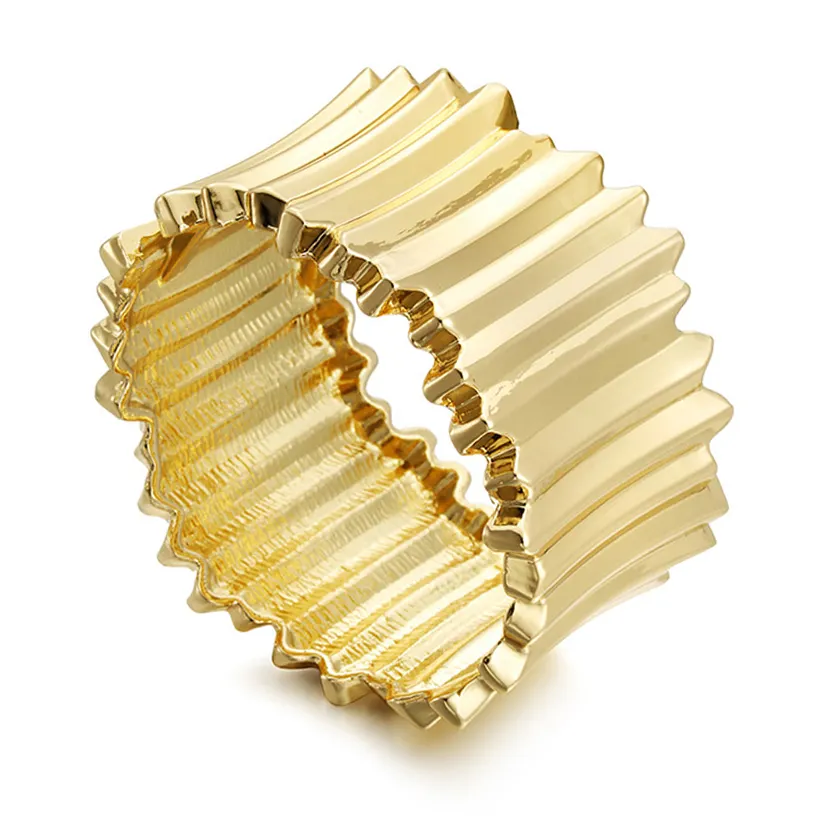 KAYMEN gelang lapis emas potongan tidak beraturan, perhiasan tangan Fashion gelang manset logam