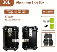 Valises latérales de moto en alliage d'aluminium haute résistance, étanches, à dégagement rapide, robustes, 38L