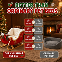 Lit pour chat en forme de traîneau de Noël personnalisé OEM, intérieur en peluche, cadre doré, lit à bascule pour animaux de compagnie pour plusieurs chats, vente en gros au Royaume-Uni, en Europe et aux États-Unis