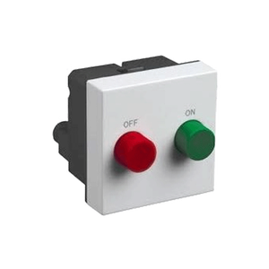 Prise murale industrielle avec boutons poussoirs rouge 'Off' et vert 'On', boîtier en plastique, fonction d'auto-test, mise à la terre standard - Product Image 1
