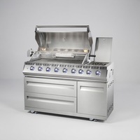 Cuisine extérieure modulaire, barbecue au gaz, acier inoxydable 304 avec allumage électronique, évier et réfrigérateur