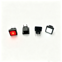 Interrupteur tactile carré avec cadre éclairé par LED rouge 12V 6*6*10.2mm DIP pour PCB