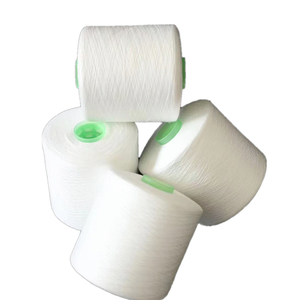 Fil à coudre de haute qualité 100% polyester recyclé 30S/3 GRS Blanc <span class=keywords><strong>brut</strong></span> en cône Matière première pour couture - Product Image 1