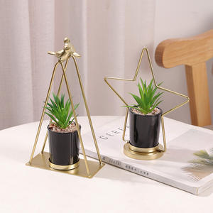 2408 guxiang simulación maceta suculenta Decoración Luz lujo <span class=keywords><strong>hierro</strong></span> arte marco geométrico planta verde hogar porche vela Ho - Product Image 5