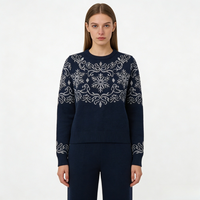 Vêtements en tricot élégants et festifs pour femmes, motif neige classique, tenue de vacances, commande en gros, fabricant de vêtements