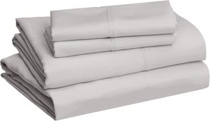 100% Cotton Percale Woven Modern <strong>Beige</strong> Breathable Queen <strong>Bed</strong> <strong>Sheets</strong> 4 Piece Set Hotel &amp; Home Use - Product Image 2