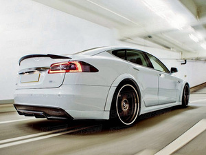 REVOZ สไตล์คาร์บอนไฟเบอร์ด้านหลัง DIFFUSER สำหรับ 2014-2016 <span class=keywords><strong>TESLA</strong></span> รุ่น <span class=keywords><strong>S</strong></span> - Product Image 2