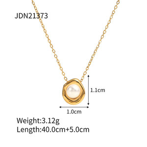 Collar con Colgante Personalizado de Acero Inoxidable 316L, Chapado en Oro PVD de 14K y 18K, Joyería Fina de Moda, Collar de Perlas al por Mayor para Mujer - Product Image 6