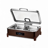 Chauffe-Plat Électrique Commercial Xitibet en Acier Inoxydable, Réchaud de Buffet 9L avec Affichage Numérique et Commande Tactile pour Traiteur et Mariages
