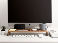 Organisateur de bureau en bois Organisation de bureau à domicile Tablette et support de téléphone pour station d'accueil de cabine