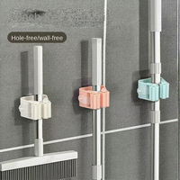 Support mural solide sans couture pour toilettes, porte-cartes en plastique, pince à balai, support à balai, crochet pour salon, vente en gros