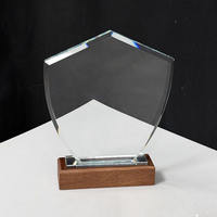 Trophée personnalisé en cristal, récompense en bois massif, trophées en verre cristal vierges