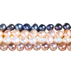 Vente en gros de perles d'eau douce baroques de forme irrégulière, à deux côtés, trou horizontal, brillantes, colorées, accessoires de bijoux DIY, directement - Product Image 1