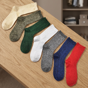 Calcetines de Tobillo para Mujer, Color Sólido, Mezcla de Algodón, Transpirables, Tejidos, para Uso Diario, Estilo Otoñal, Corte Regular - Product Image 1