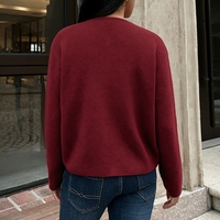 Pull tricoté sexy pour femme, tendance automne-hiver, avec boutons métalliques, style cardigan, idéal pour Noël – Vente en gros à succès