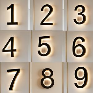 ป้าย<span class=keywords><strong>เลข</strong></span>ที่บ้าน LED 3 มิติ สำหรับภายนอกอาคาร สูง 5 นิ้ว พร้อมไฟส่องสว่าง กันน้ำ IP65 สำหรับตกแต่ง ใช้พลังงานไฟฟ้ากระแสตรง - Product Image 6