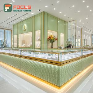 Kiosque de vente au détail moderne, présentoirs pour bijoux, structure métallique, vitrine de boutique - Product Image 1