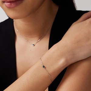 CHIANNA Bracelets <span class=keywords><strong>en</strong></span> <span class=keywords><strong>or</strong></span> <span class=keywords><strong>18</strong></span> <span class=keywords><strong>carats</strong></span> avec saphir bleu pour femmes, <span class=keywords><strong>bijoux</strong></span> tendance, bracelet à breloques <span class=keywords><strong>en</strong></span> argent 925, bracelet élégant et minimaliste - Product Image 4