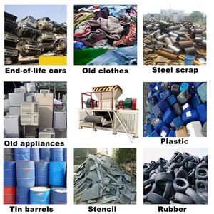 Mesin penghancur plastik limbah ban poros ganda, mesin penghancur logam serpihan kayu limbah kertas industri harga