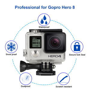 Accessoires pour caméra d'action HONGDAK pour <span class=keywords><strong>GoPro</strong></span> <span class=keywords><strong>Hero</strong></span> <span class=keywords><strong>4</strong></span> Black Kit avec boîtier de protection étanche, kit de filtres de plongée - Product Image 4