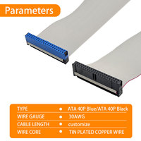 Câble ATA 40P bleu/ATA 40P noir de qualité supérieure, câble de tête d'impression 80 broches pour imprimante