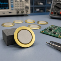 Elemen Buzzer Keramik Piezo 20mm 4 kHz 30 Vp-p 90 dB dengan Pelat Dasar Kuningan untuk Alarm, Mainan, Timer, Sensor, Peralatan Rumah Tangga