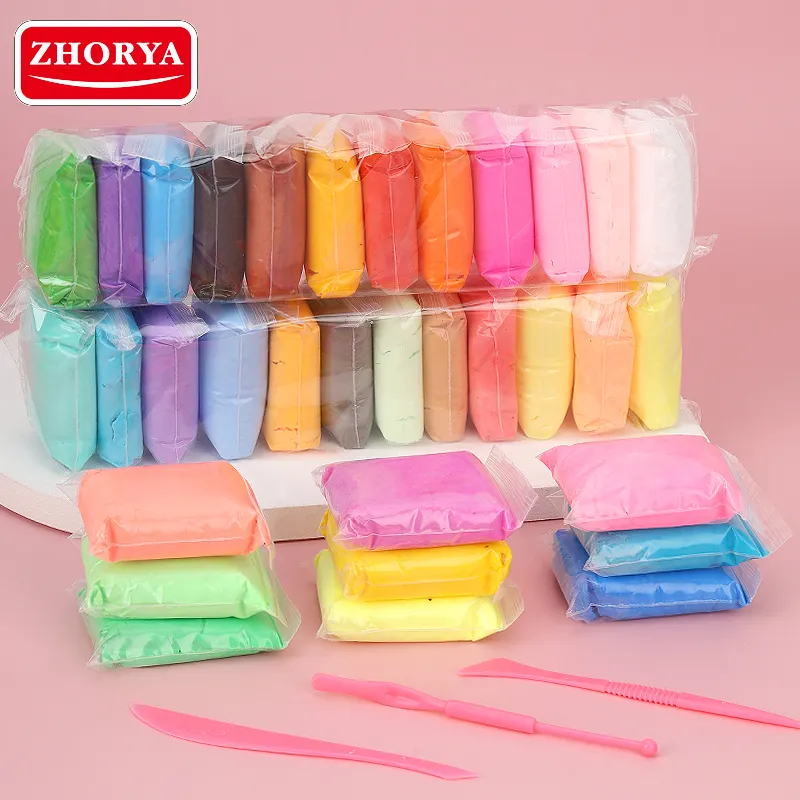 Zhorya Air Dry Foma Clay Kids Polymer Set 36 Màu Mô Hình Đồ Chơi Chơi Bột Đất Sét Siêu Nhẹ