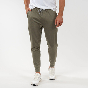 Pantalon de jogging performance chiné pour hommes avec logo personnalisé coupe décontractée taille élastique doux respirant évacuation de l'humidité léger décontracté - Product Image 6