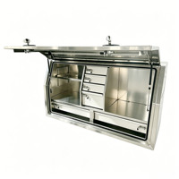 Boîte à outils en aluminium étanche avec tiroir en acier et loquet, étagères amovibles, boîte à outils Ute verrouillable, taille personnalisable, couvercle à ouverture latérale