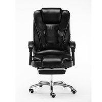Chaise de bureau ergonomique de direction, design contemporain, cuir synthétique, appui-tête personnalisé, hauteur réglable, pivotant à 360°, acier