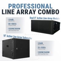 Système de sonorisation complet Accuracy CLA208A-COMBO, système de sonorisation actif professionnel à double ligne de 8 pouces avec micro sans fil
