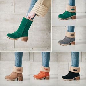I-0599 Botas de Nieve Cálidas de Piel para Mujer, Botines de Lana Cálidos para Dama, Botas de Tobillo Cómodas, Zapatos Casuales, Botas Medias para Mujer - Product Image 6