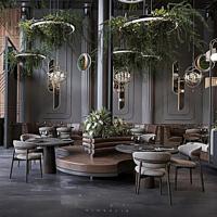 Table de restaurant haut de gamme, banquette de restaurant, canapé personnalisé, mobilier de restaurant d'hôtel, design d'aménagement complet pour restaurant