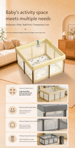 Box per Bambini Pieghevole in Rete Trasparente, Recinto di Sicurezza per Neonati con Stampa Fantasia Animale, Barriera per Area Giochi - Product Image 5