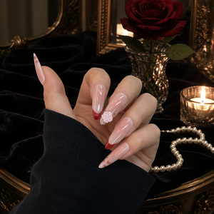 CANDEE French Elegance – <span class=keywords><strong>Faux</strong></span> <span class=keywords><strong>ongles</strong></span> en PMMA de qualité supérieure, forme amande, avec <span class=keywords><strong>adhésifs</strong></span> pour application sur les doigts - Product Image 1