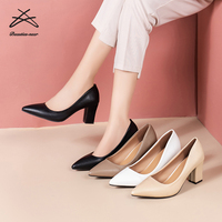 Nouvelles chaussures de bureau grande taille pour femmes escarpins en cuir à talons bas pour affaires chaussures à talons pour femmes chaussures à talons pour femmes
