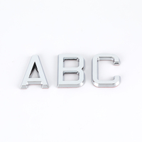Personalizado 3D ABS plástico letras cromo plata número coche emblema insignia logotipos para autoadhesivo