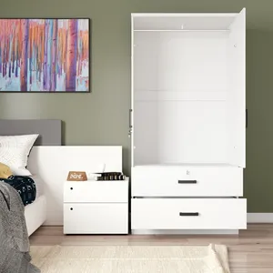 <span class=keywords><strong>Armoire</strong></span> de grande capacité avec <span class=keywords><strong>deux</strong></span> <span class=keywords><strong>portes</strong></span>, <span class=keywords><strong>deux</strong></span> tiroirs et miroirs - Product Image 2