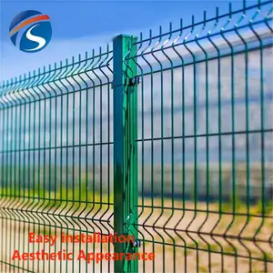 装饰金属围栏板格子钢镀锌围栏3d弯曲丝网聚氯乙烯涂层围栏
