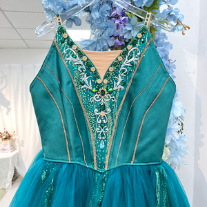 Tutú Profesional Verde para Ballet, Vestido de Ballet para Adultos y Niñas, Traje de Spandex Verde para Actuaciones - Product Image 5