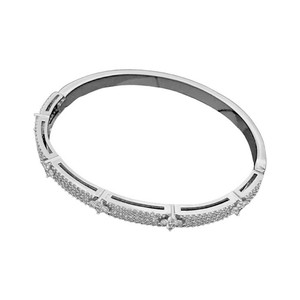 Xixi sang trọng không thấm nước acier inoxydable 18K mạ vàng thép không gỉ CZ Zircon phụ nữ Snap đồ trang sức thời trang vòng tay bangles - Product Image 6