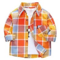 Nouvelle collection Printemps-Automne 2020 : Manteau rayé en coton à manches longues pour bébés garçons et filles de 1 à 7 ans, chemise à carreaux pour enfants