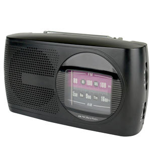 Radio AM FM portable classique noire personnalisée avec poignée, haut-parleur intégré, réglage analogique, radio rétro pour les personnes âgées et l'usage quotidien - Product Image 1