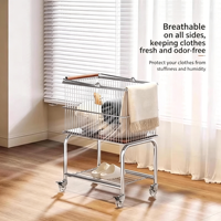 Panier de rangement pour salle de bain EFON EF25 moderne, à roulettes, non pliable, résistant à l'eau, en acier inoxydable robuste, détachable, facile à assembler