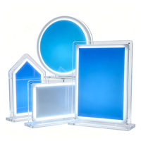 Boîtes lumineuses publicitaires en acrylique laser double face LED créatives, mini boîtes lumineuses de bureau intelligentes pour la promotion des entreprises
