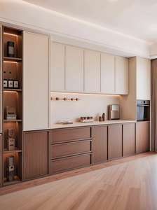 Système d'armoire complet avec portes coulissantes et panneaux muraux assortis de la même couleur, armoire moderne - Product Image 5