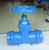 Vanne à boisseau double 90 mm avec capuchon de tige pour l'eau, corps en fonte ductile, siège résilient, pression PN10/16