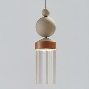 Lampe suspendue de style Wabi Sabi, forme ronde, source de lumière LED pour hôtels et maisons d'hôtes - Product Image 1