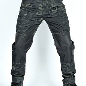 Pantalon de survêtement tactique pour homme, design multi-poches, tissu imperméable et respirant en coton et élasthanne, décontracté, course à pied, entraînement, randonnée - Product Image 1