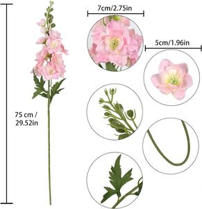 <b>Artificial</b> Silk Single Hyacinth Violet Larkspur <b>Flower</b> for Floral <b>Arrangement</b> Home Hotel Wedding Decoration - Product Image 2
